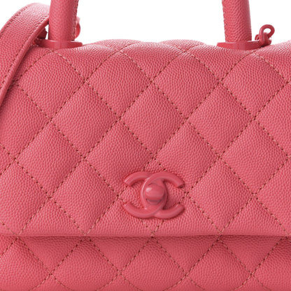 Chanel Caviar Quilted Incognito Extra Mini Coco Handle Flap Pink 10 of 10