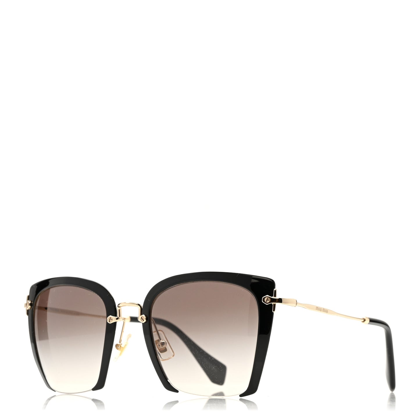 Metal Square Sunglasses SMU 52R Black Gold