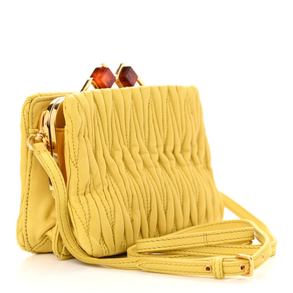 Miu Miu Nappa Matelasse Kisslock Frame Crossbody Bag Sole 3 of 12