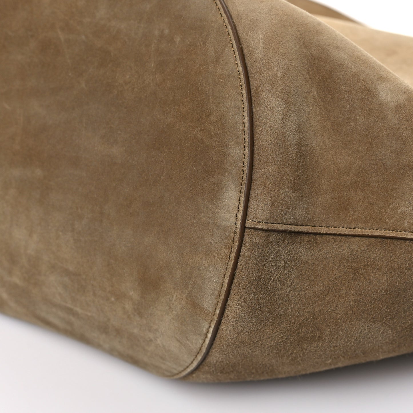 Suede Calfskin Medium Lotus Tote Mud
