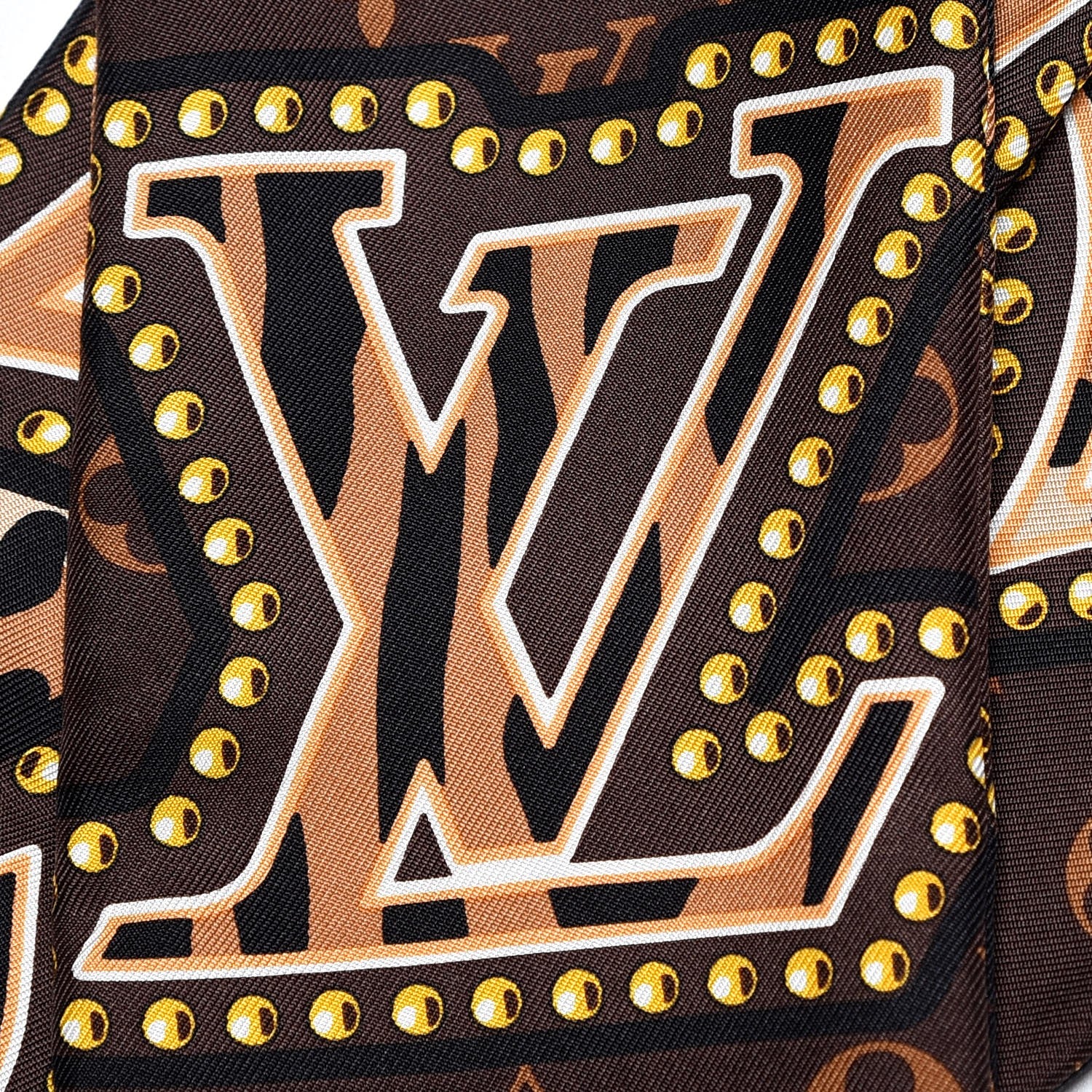 Louis Vuitton Silk Monogram LV World Bandeau Brown 4 of 5