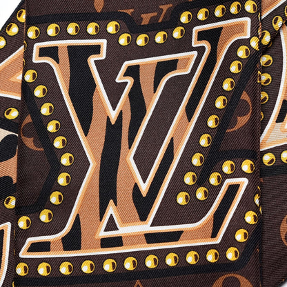 Louis Vuitton Silk Monogram LV World Bandeau Brown 4 of 5