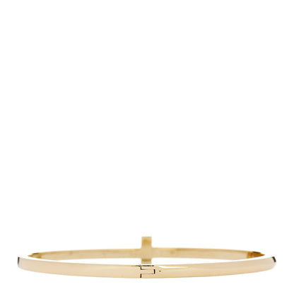 Tiffany 18K Yellow Gold Narrow T T1 Hinged Bangle Bracelet 2 of 4