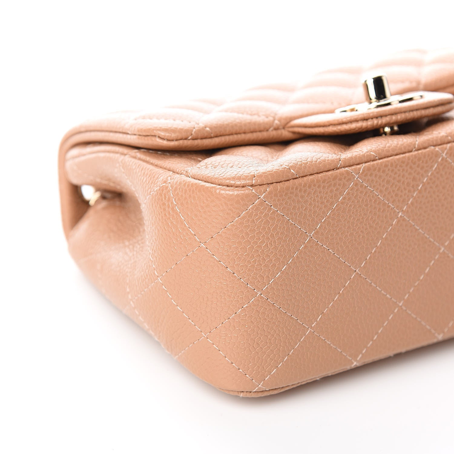 Chanel Iridescent Caviar Quilted Mini Square Flap Beige 8 of 11