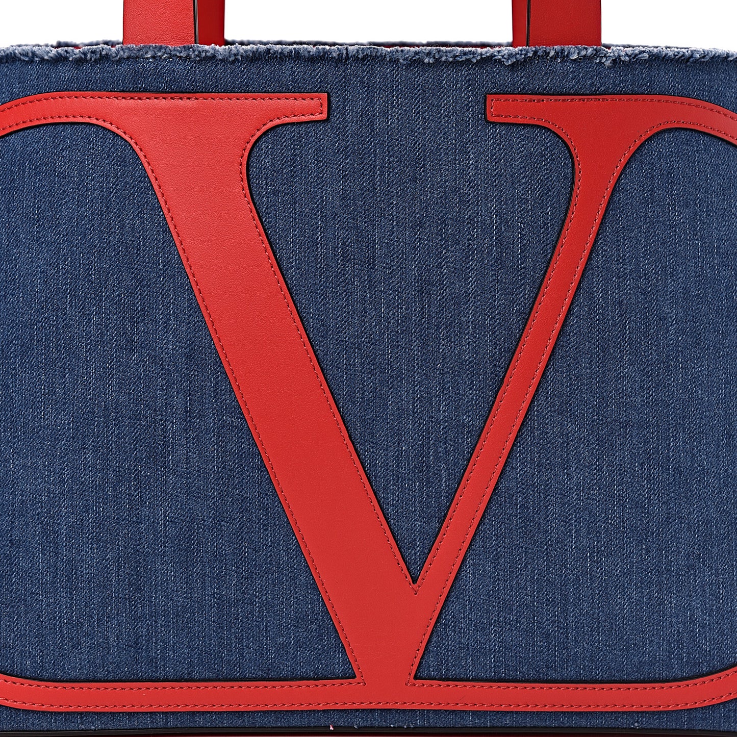 Denim Vlogo Small Escape Tote Blue Red