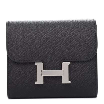 Hermes Epsom Constance Compact Passant Wallet Black 1 of 7