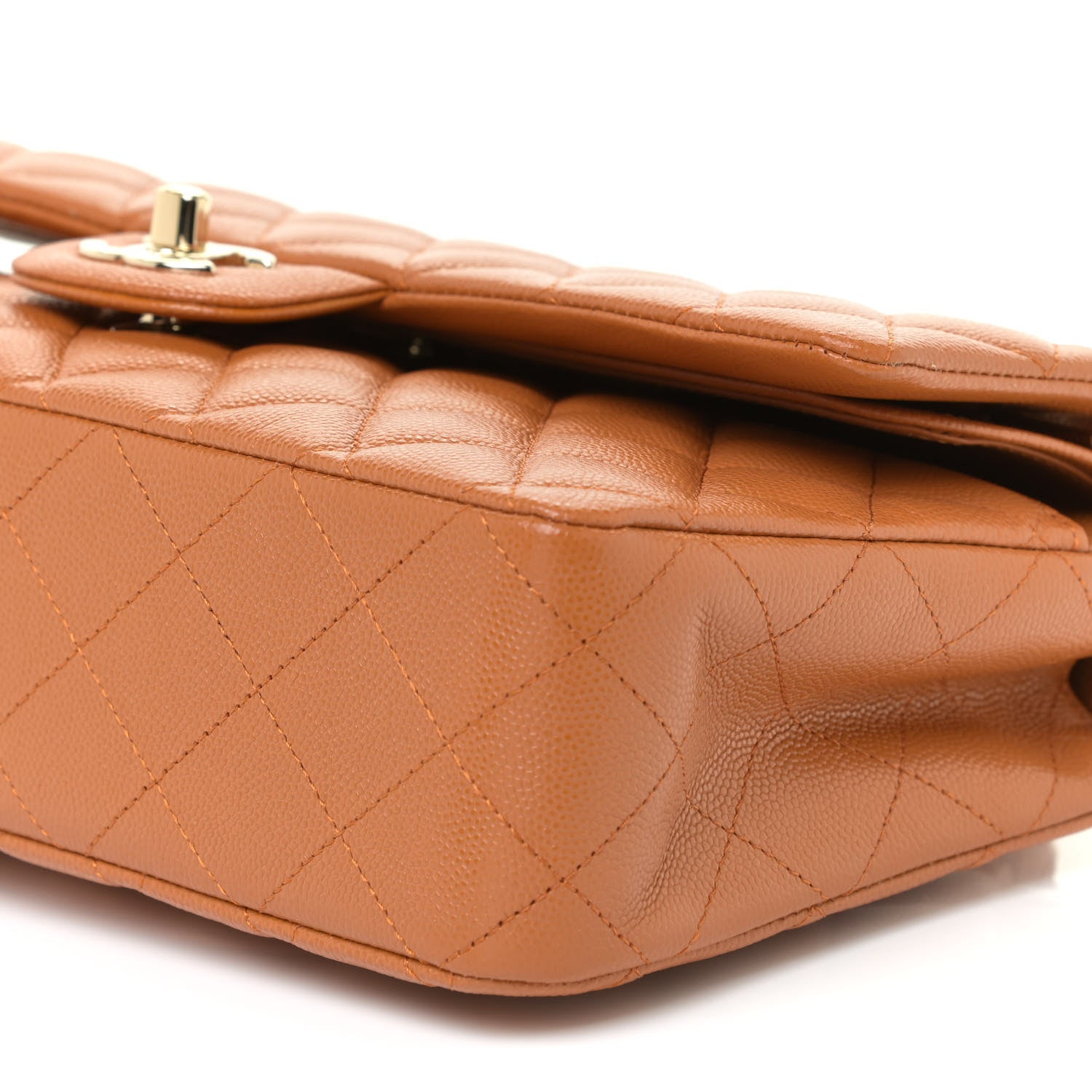 Chanel Caviar Quilted Medium Double Flap Light Brown 10 of 12