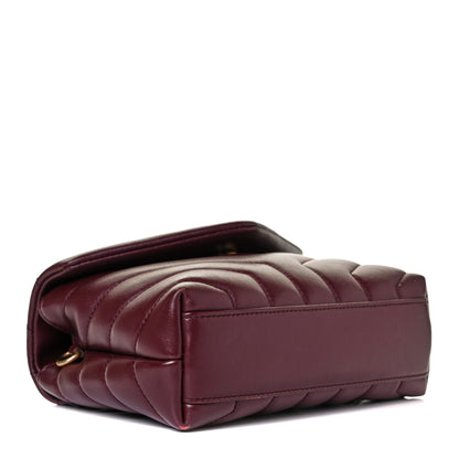 Saint Laurent Calfskin Y Quilted Monogram Toy Loulou Monogram Crossbody Bag Rouge Legion 3 of 9