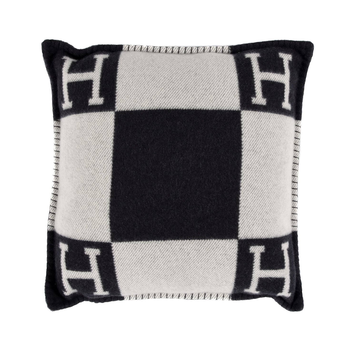 Wool Cashmere Avalon Pillow PM Ecru Gris Fonce
