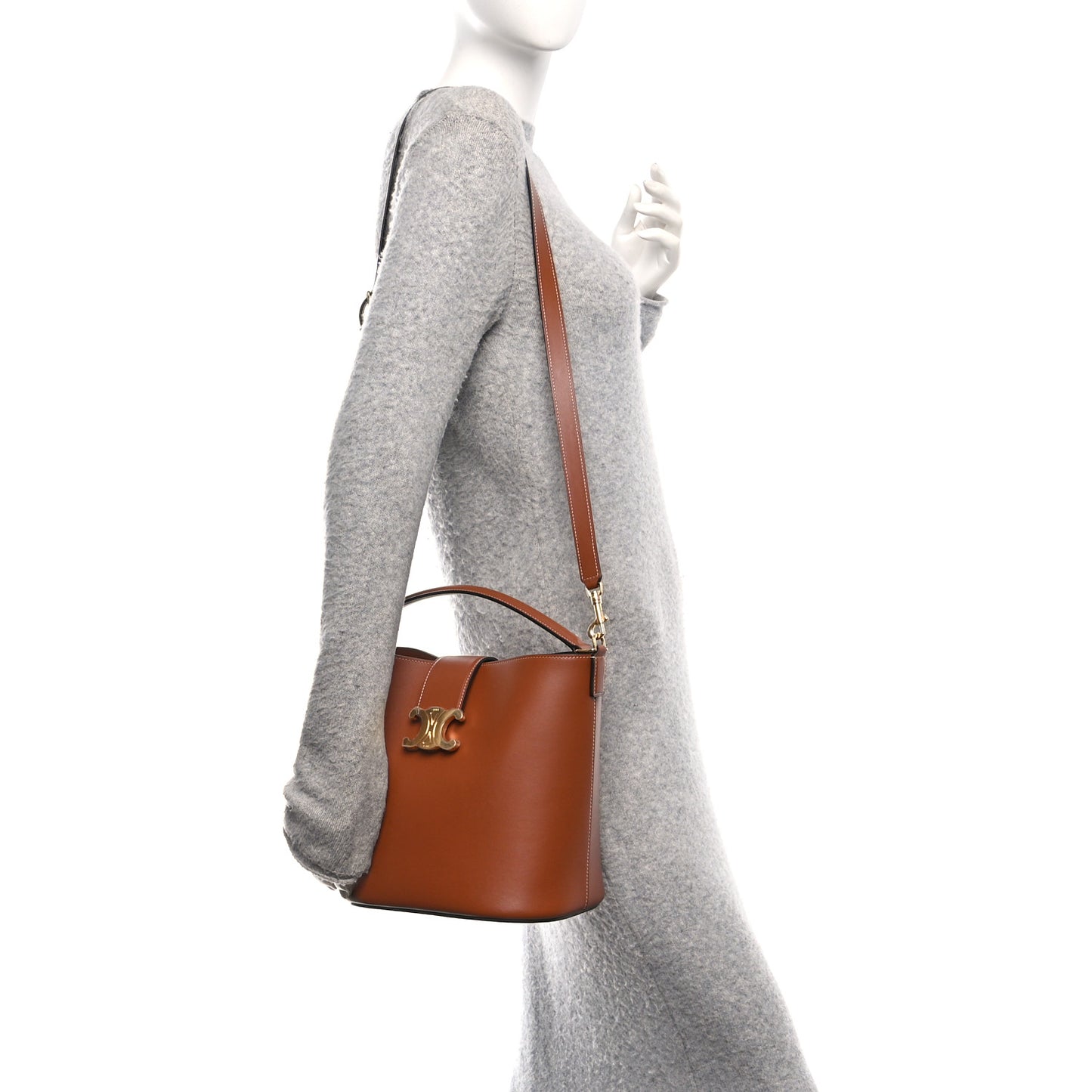Smooth Calfskin Triomphe Medium Louise Bag Tan