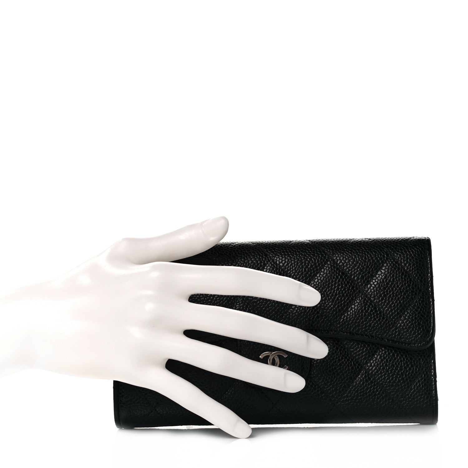 Chanel Caviar Quilted Medium Flap Wallet Black 2 of 12
