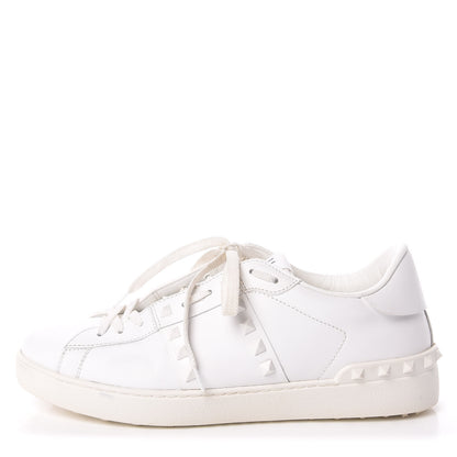 Valentino Garavani Calfskin Mens Rockstud Untitled Open Sneakers 42 White 1 of 11