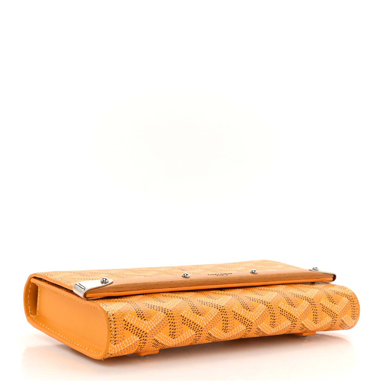 Goyard Goyardine Monte Carlo Bois Clutch With Strap Yellow 4 of 12