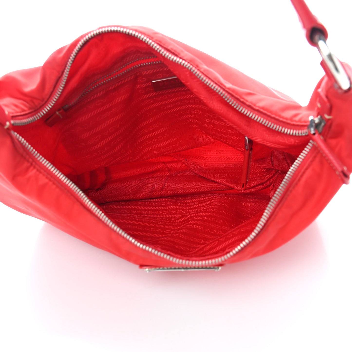 Tessuto Nylon Saffiano Sacca Shoulder Bag Rosso