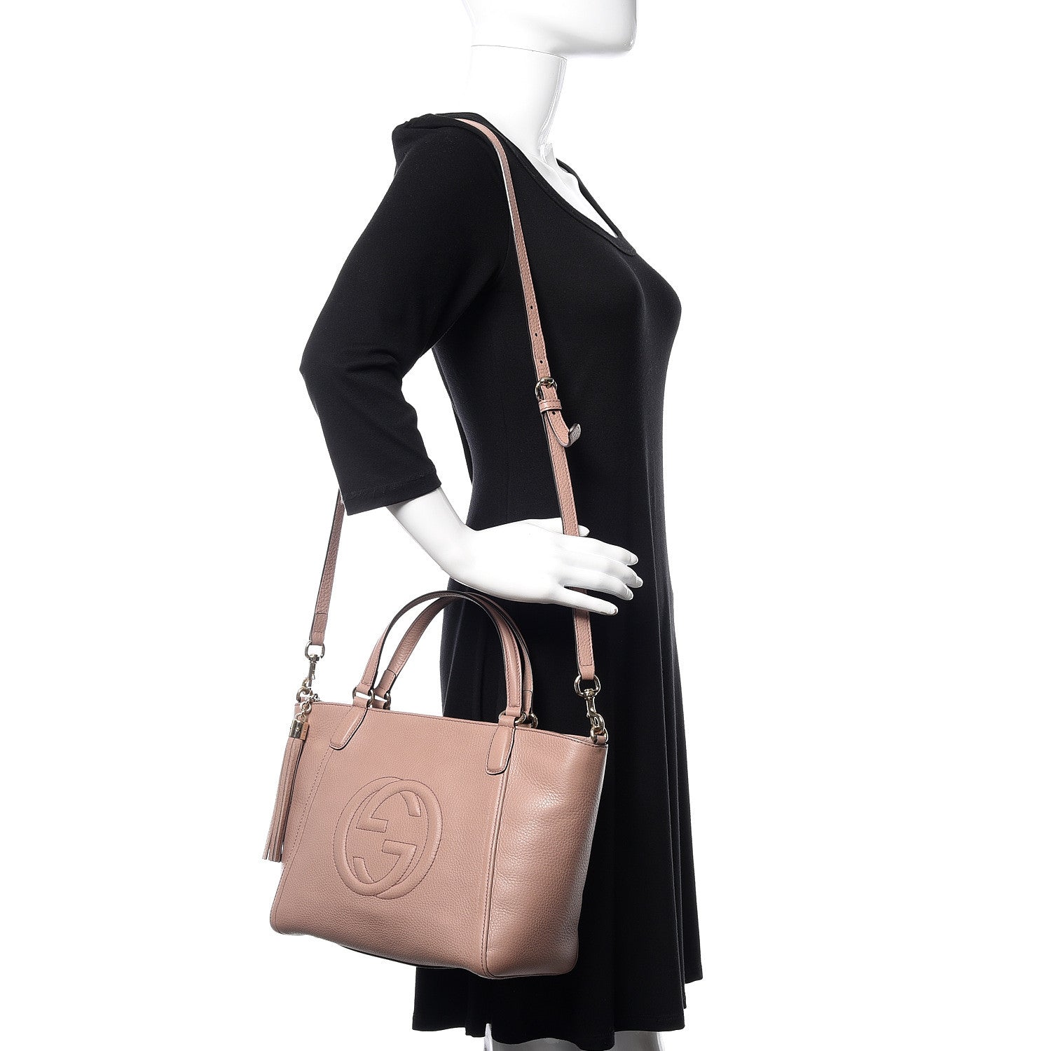Gucci Pebbled Calfskin Small Soho Top Handle Bag Light Pink 2 of 11