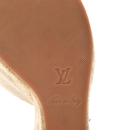 Louis Vuitton Canvas Monogram Starboard Wedge Espadrilles 39 Rose Pop 9 of 11