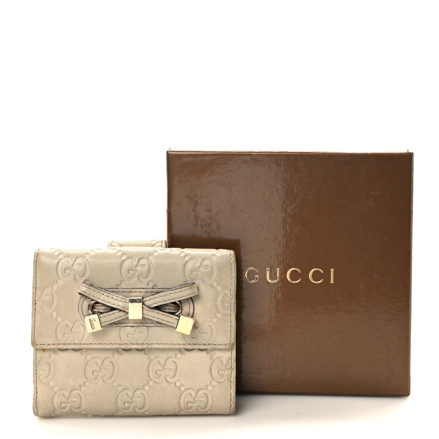 Guccissima Princy French Flap Wallet Off White
