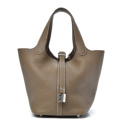 Hermes Taurillon Clemence Picotin Lock 18 PM Etoupe 1 of 10
