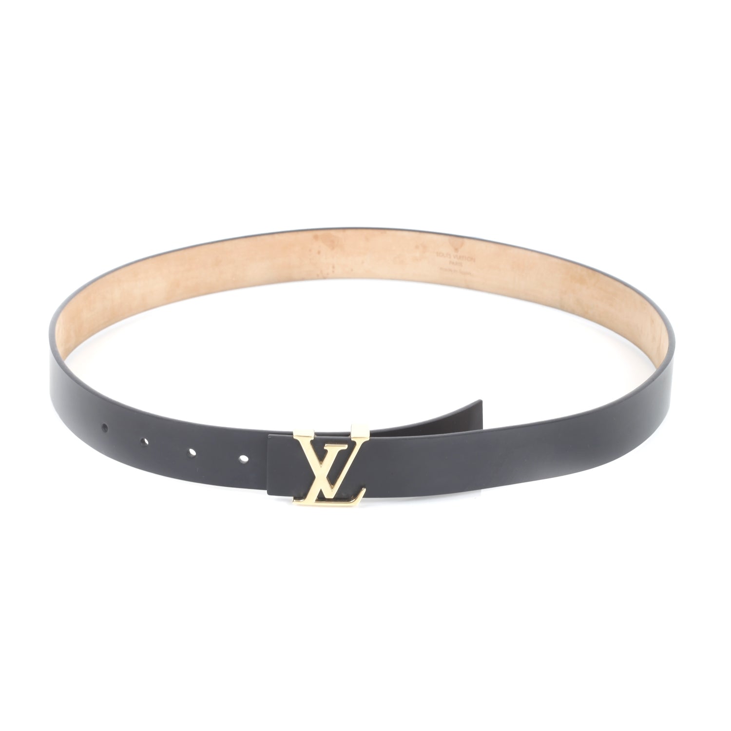 Louis Vuitton Leather LV Initiales Belt 85 34 Black 1 of 7