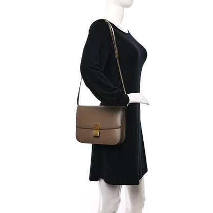 Celine Liege Calfskin Medium Classic Box Flap Bag Taupe 2 of 9