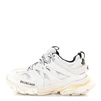 Balenciaga Rubber Mesh Fabric Bicolor Recycled Sole Womens Track Sneakers 39 White Black 1 of 8