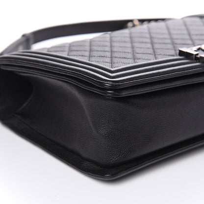 Chanel Grained Calfskin Quilted New Medium Boy Flap Black 8 of 14