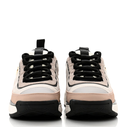 Chanel Suede Calfskin Mixed Fibers CC Sneakers 36 Pink Grey 2 of 8