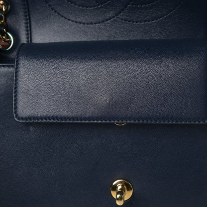 Chanel Sheepskin Quilted Medium Vintage Mademoiselle Flap Dark Navy 13 of 14