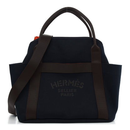 Hermes Toile Sac De Pansage Groom Bleu Navy Feu 1 of 9