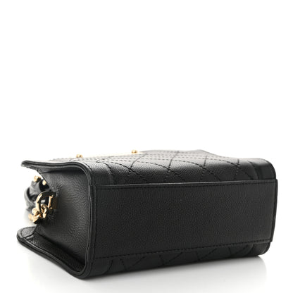 Chanel Grained Calfskin Stitched Mini Label Click Shopper Tote Black 4 of 11