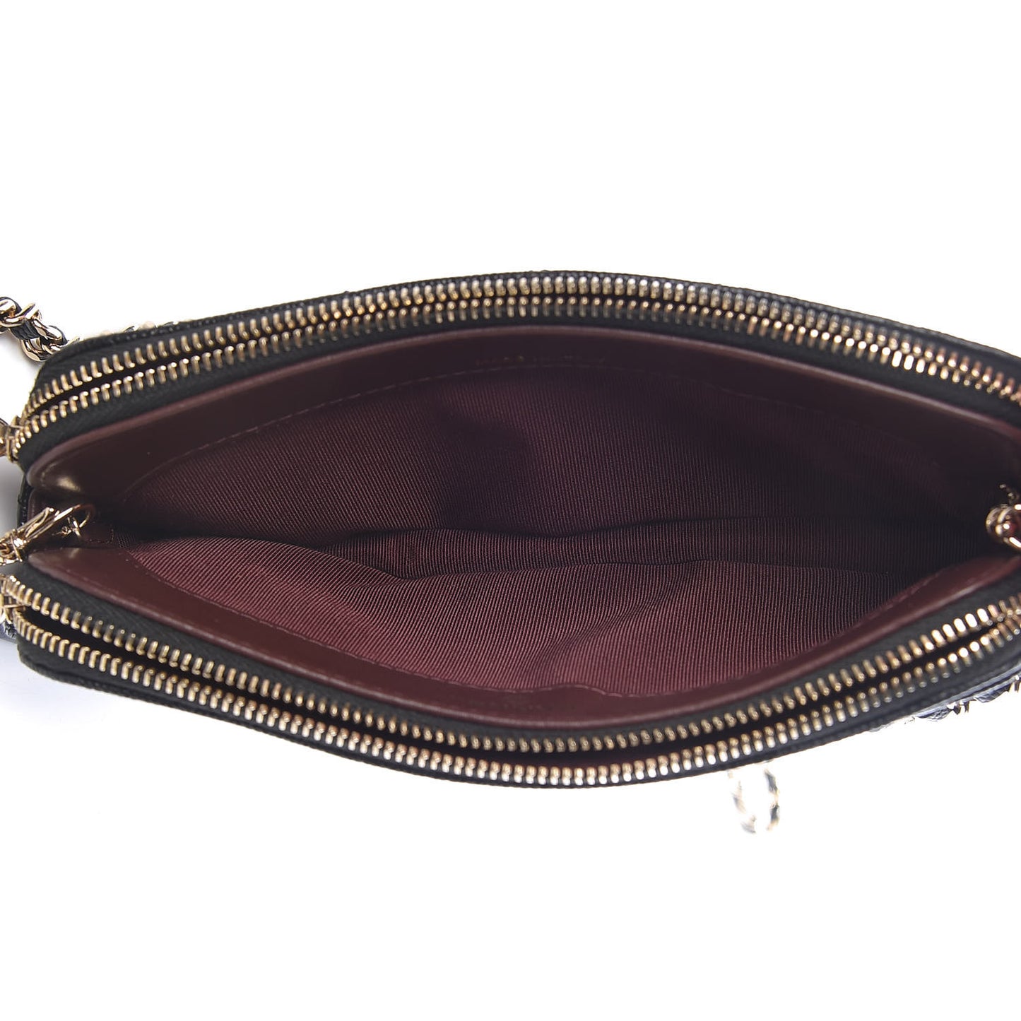 Caviar Quilted Small Clutch With Chain Black
