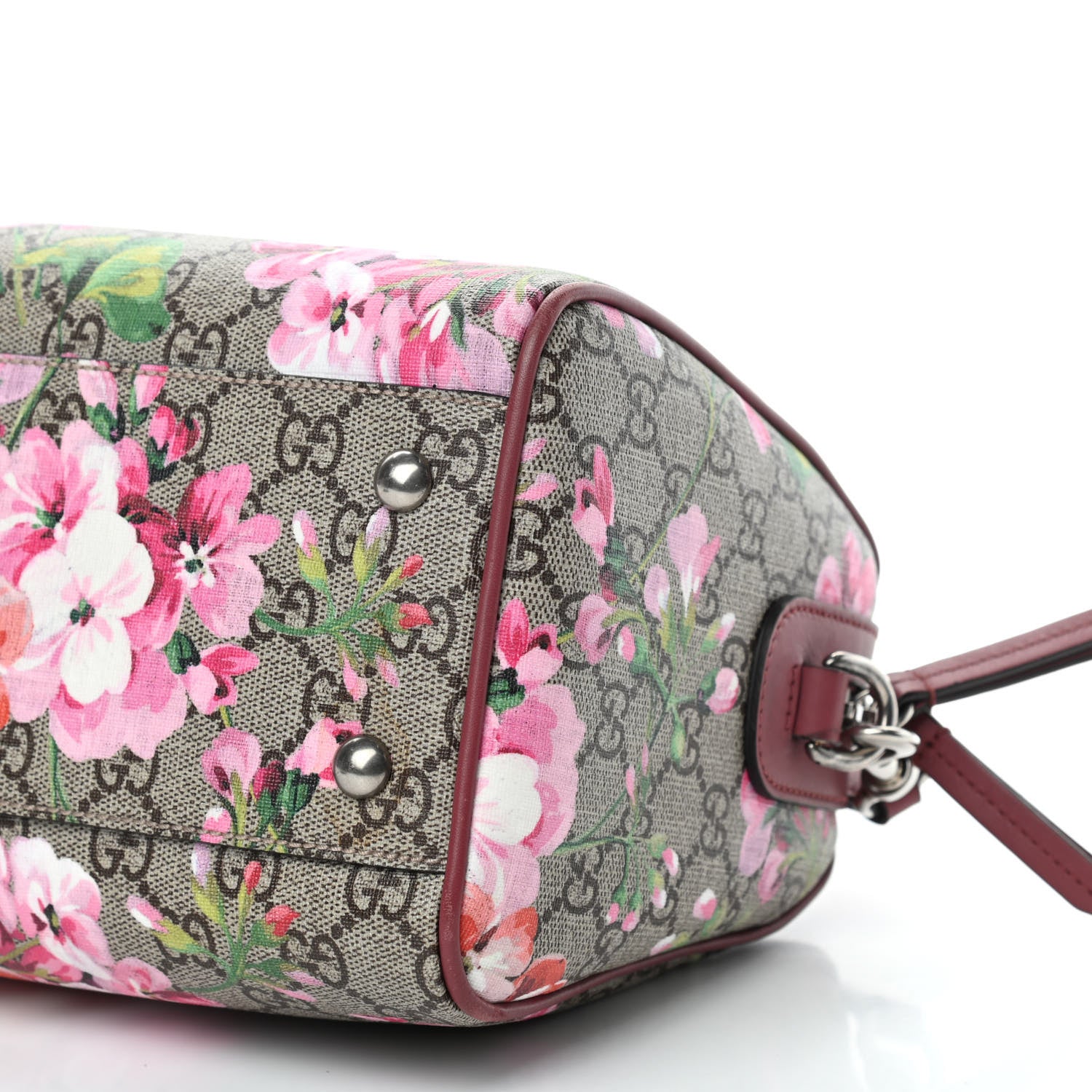 Gucci GG Supreme Monogram Blooms Small Boston Beige Multicolor Dry Rose 10 of 10