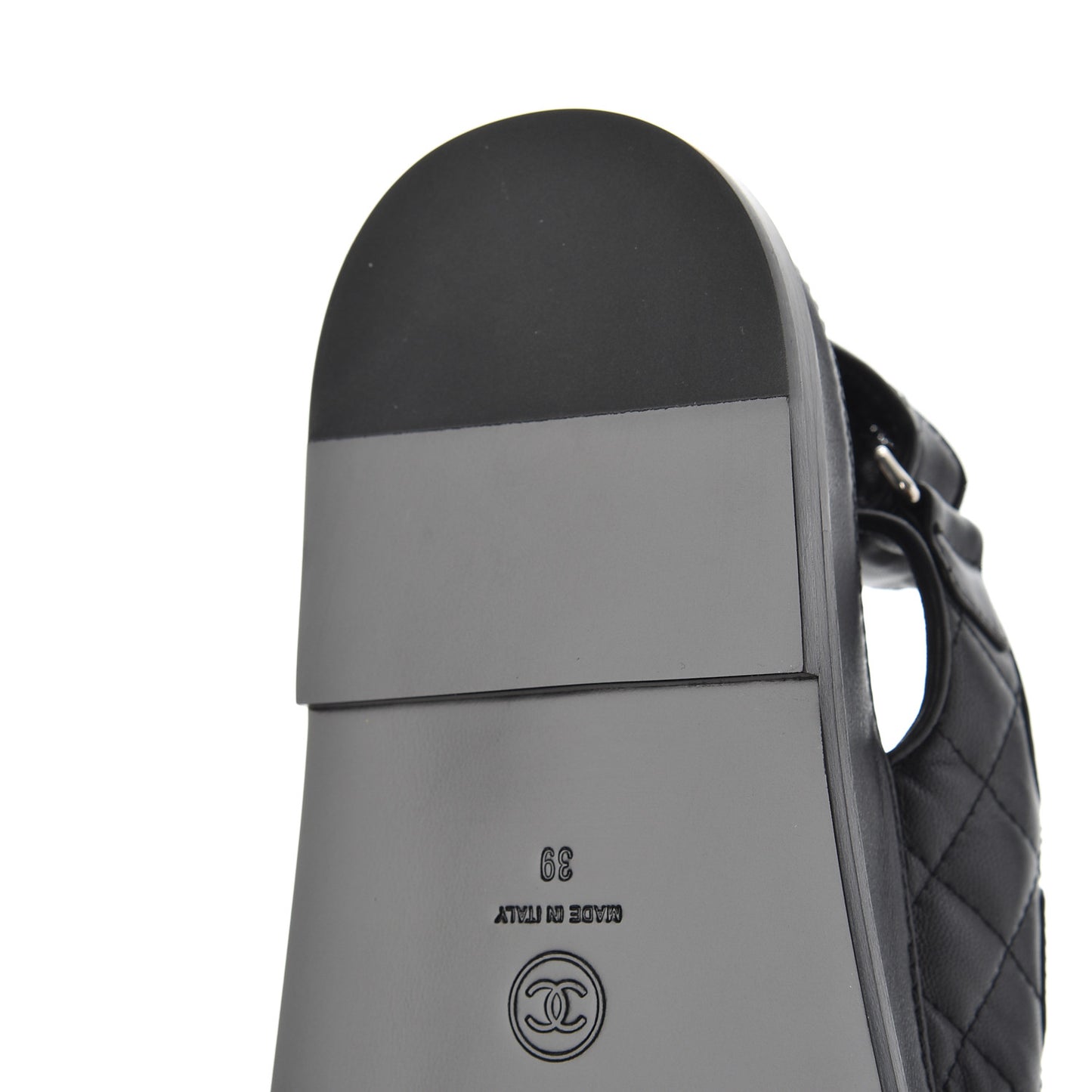 Lambskin Velcro Dad Sandals 39 Black