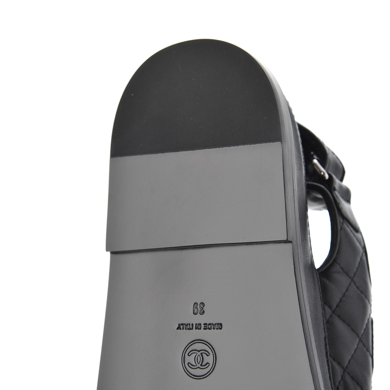 Chanel Lambskin Velcro Dad Sandals 39 Black 12 of 15