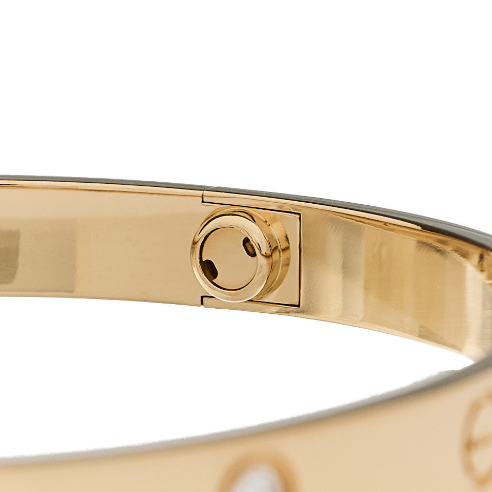 18K Yellow Gold 4 Diamond LOVE Bracelet 19