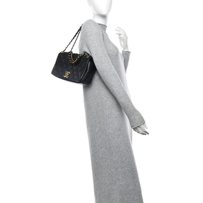 Chanel Aged Calfskin Quilted Small Pondichery Flap Black 2 of 11