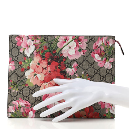 Gucci GG Supreme Monogram Blooms Large Cosmetic Case Beige Multicolor Dry Rose 2 of 9