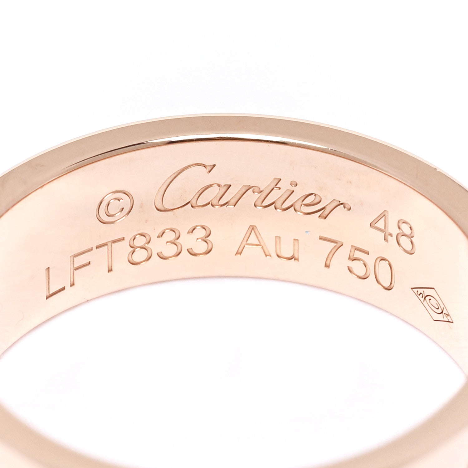 Cartier 18K Pink Gold 5.5mm LOVE Ring 48 4.5 4 of 5