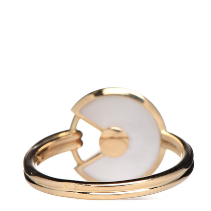 Cartier 18K Yellow Gold Diamond Mother of Pearl Amulette de Ring 50 5.25 4 of 6