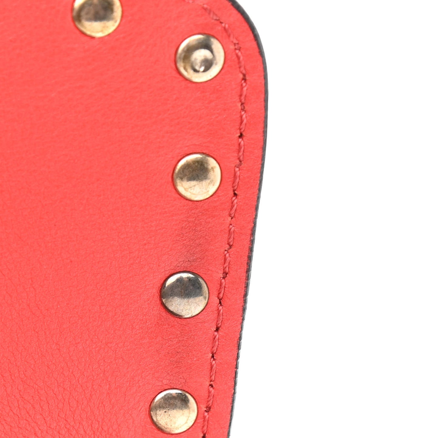 Vitello Mini Rockstud Flap Saddle Crossbody Bag Deep Orange