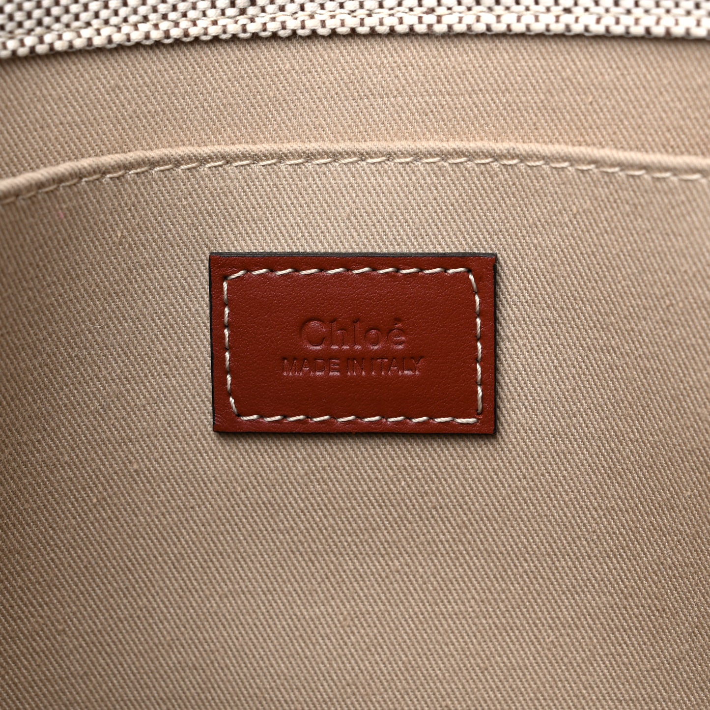 Cotton Calfskin Medium Woody Ribbon Tote White Brown