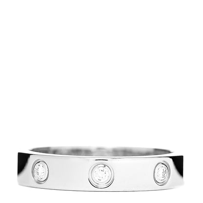 Cartier 18K White Gold 8 Diamond 4mm Wedding Band LOVE Ring 55 7.25 1 of 5