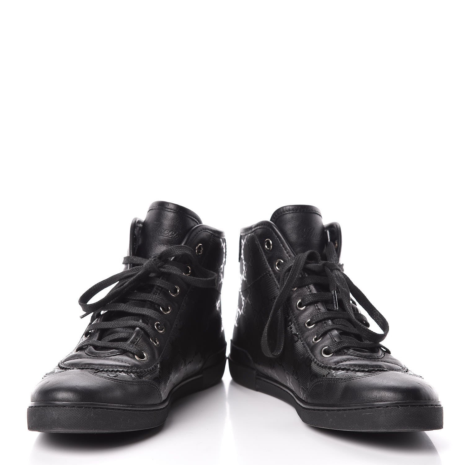 Gucci Imprime Monogram Womens High Top Sneakers 39 Black 5 of 12