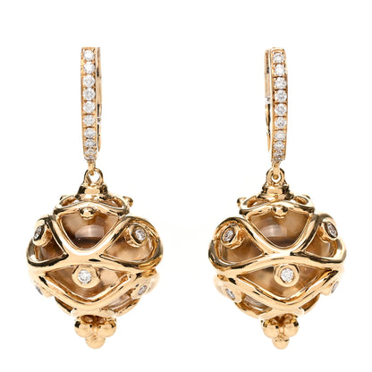 Temple St. Clair 18K Yellow Gold Diamond Rock Crystal Theodora Earrings 1 of 4