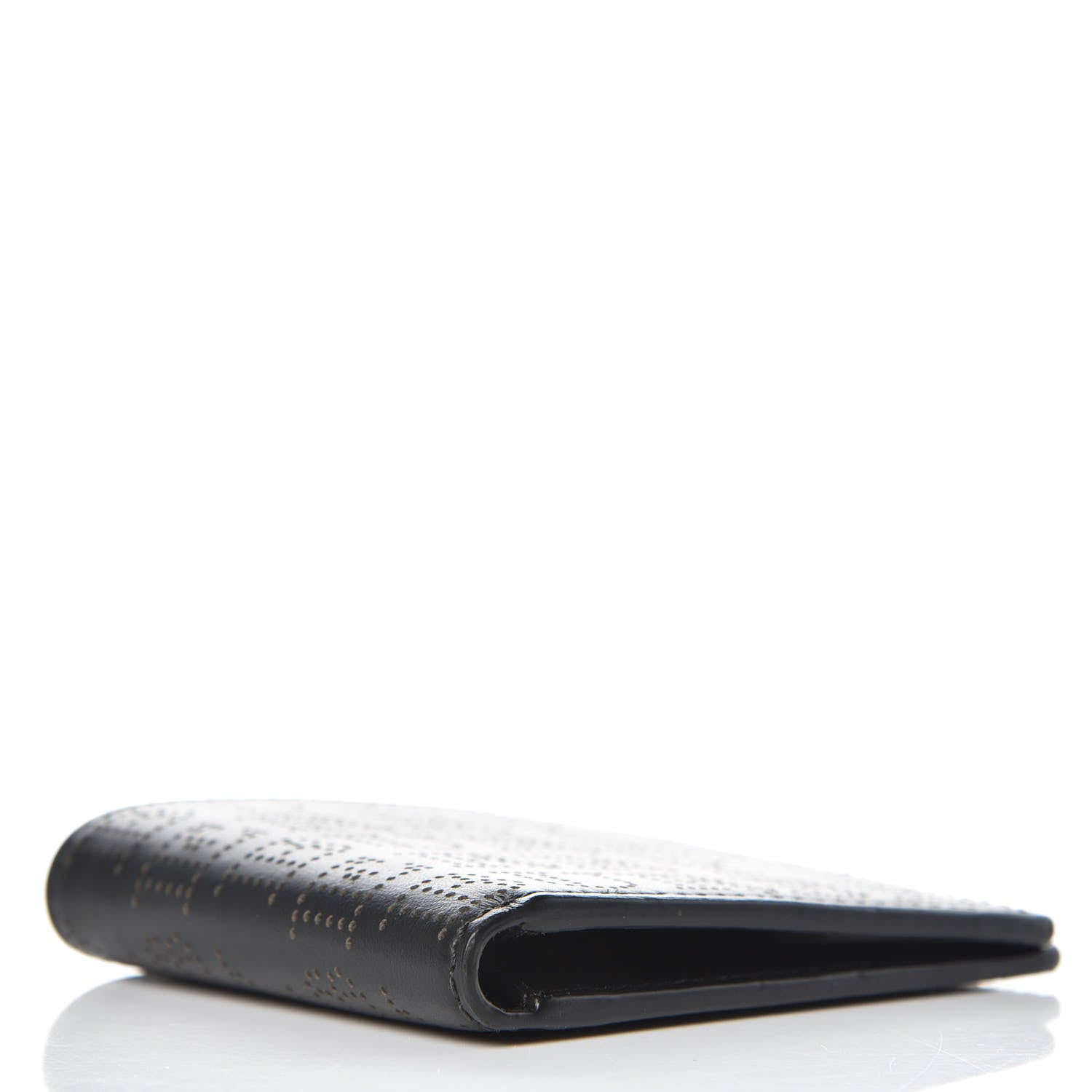 Burberry Calfskin Perforated Bi-Fold Wallet Black 4 of 8