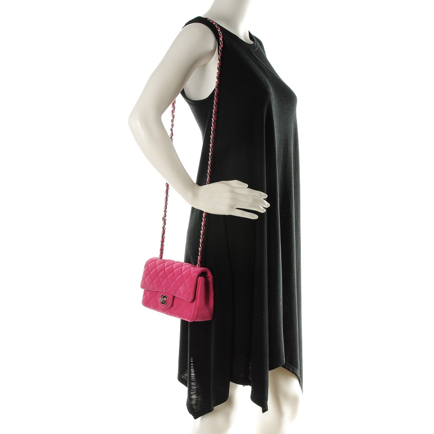 Chanel Iridescent Caviar Quilted Mini Rectangular Flap Pink 2 of 13