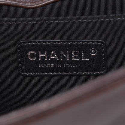 Chanel Faded Calfskin Quilted Medium Studded Boy Flap Beige 6 of 11