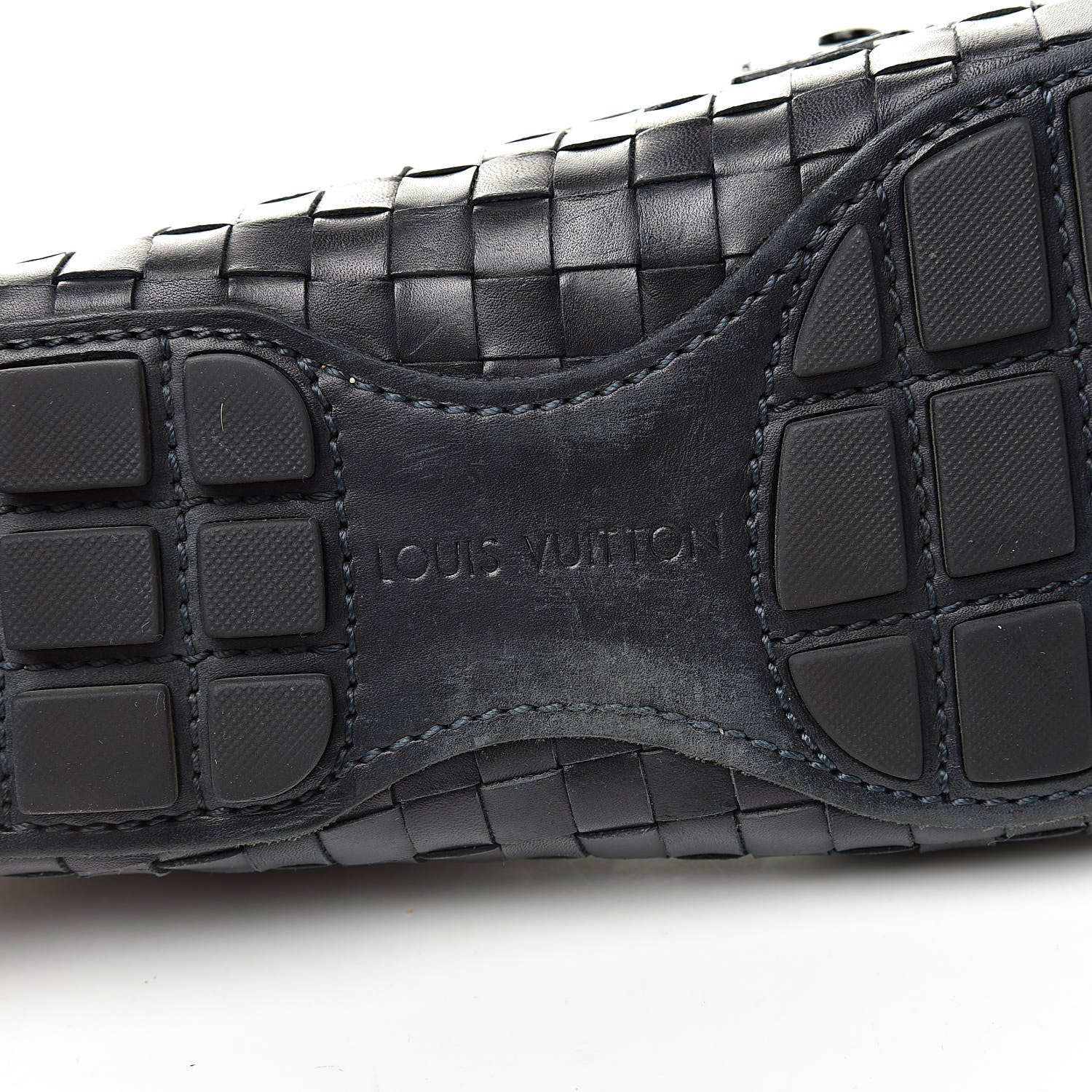 Louis Vuitton Calfskin Woven Mens Monte Carlo Loafers 6.5 Marine 8 of 11