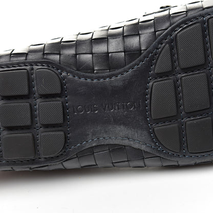 Louis Vuitton Calfskin Woven Mens Monte Carlo Loafers 6.5 Marine 8 of 11