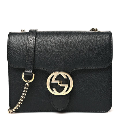 Gucci Dollar Calfskin Small Interlocking G Shoulder Bag Black 1 of 10